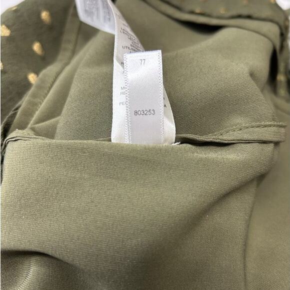 Chico's Women’s Green Jacquard Dot Embroidered  Velvet Details Peasant Blouse M - Picture 13 of 13